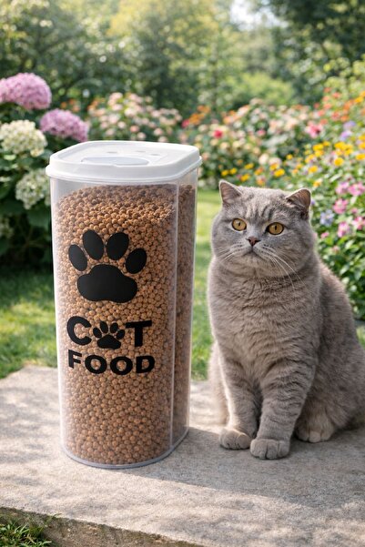 DEEMBRO 5,8 lt Kedi Mama Saklama Kabı Kedi Maması Saklama Kabı Saklama Kutusu...