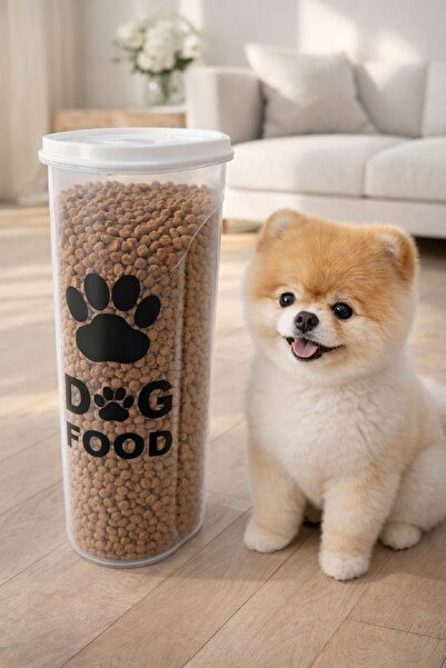 DEEMBRO غطاء تخزين طعام الكلاب 2.5 كجم من البلاستيك الشفاف - مقاس 23x10x29 سم