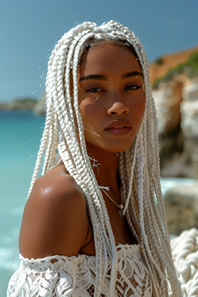 Mina Peruk Sentetik Örgülük Saç Esperer 100 Gr. - Beyaz