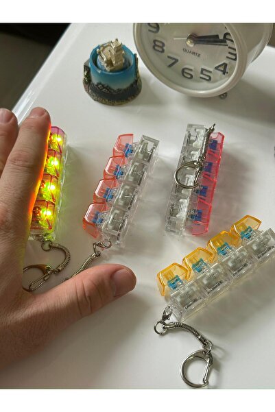 Led Anahtarlık Işıklı Klavye-Stres Giderici Anahtarlık( Karışık renk) 1 adet