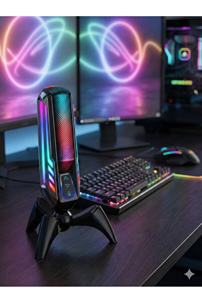 Zilvana Elyvra RGB USB Masaüstü Mikrofon Oyun Canlı Yayın Karaoke Konferans S...