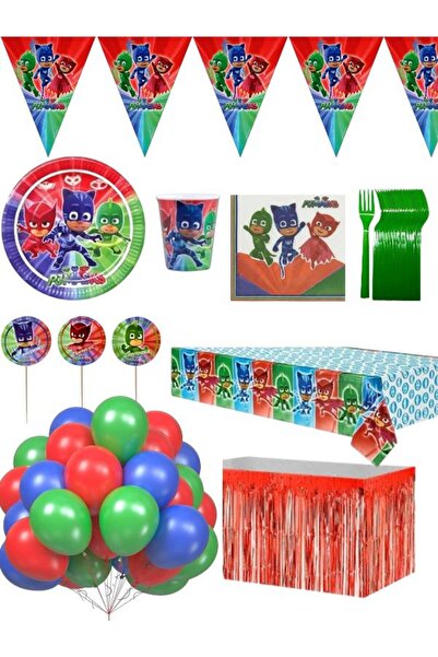 CAVAŞ sun hat Pija maskeliler 8 Kişilik Lüks Hazır Doğum Günü Parti Seti