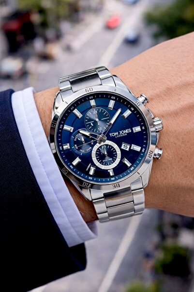 Tom Jones Gümüş Renk Erkek Kol Saati Su Geçirmez 2yıl Garantili SEVGİLİLER GÜ...