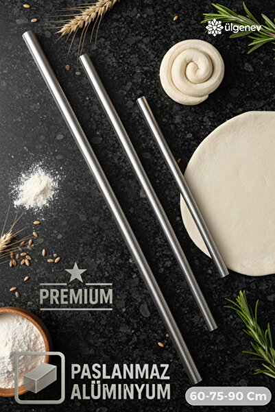 Ülgenev 3'lü  Alüminyum Paslanmaz Metal Masterchef Pratik 60-75- 90 Cm Hamur,...