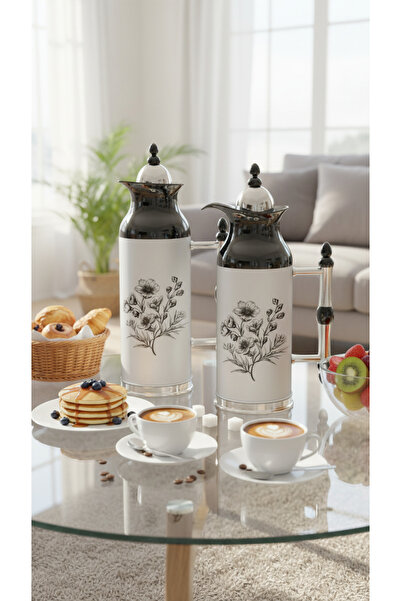 Generic طقم ترامس شاي وقهوة بتصميم فريد وأنيق 1 لتر/700 مل