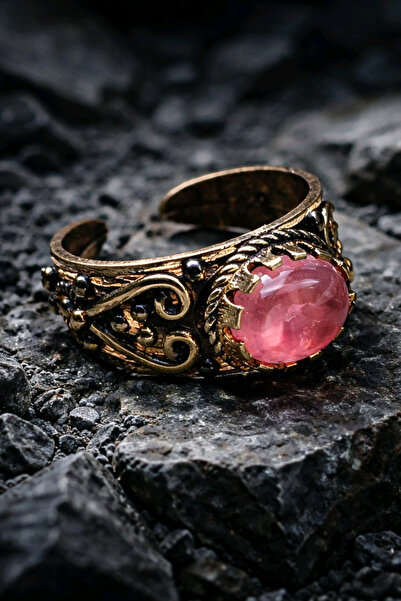 NBS Beautiful Naturel Stones خاتم من حجر الكوارتز الطبيعي والنحاس قابل للتعدي...