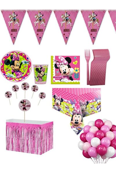 CAVAŞ sun hat Minie Mouse Luxury Ready Birthday Party Set for 24 People