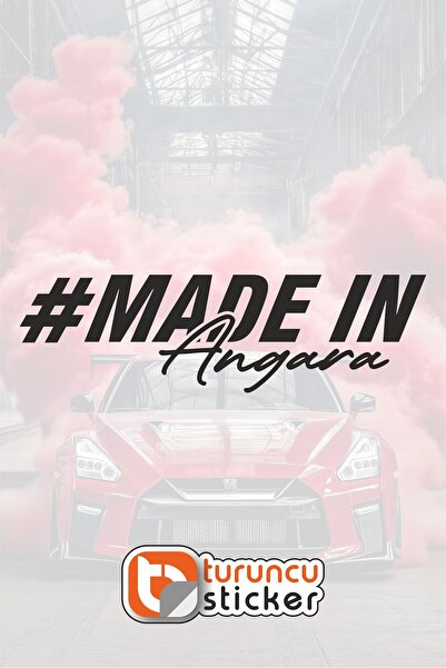 Turuncu Sticker ملصق MADEN IN Angara مقاس 20x5.8 سم - ملصق للسيارة - المحرك -...