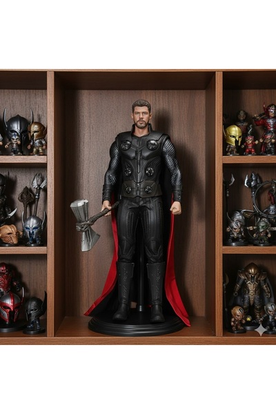 hediyeconcepti Superhero Thor Action Figure with Hammer Accessory and Red Cap...