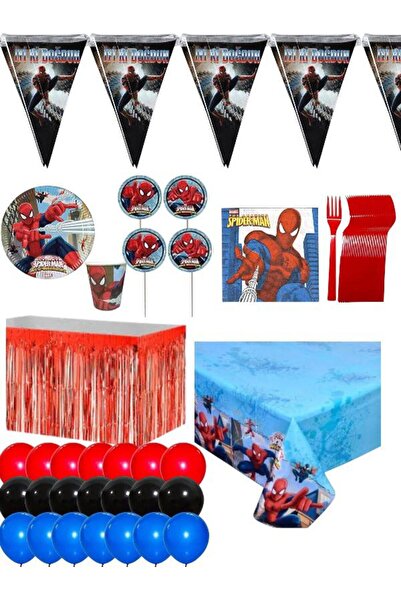 CAVAŞ sun hat Spiderman 24 Person Luxury Ready Birthday Party Set