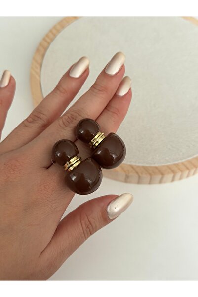 Charmist أقراط توبي كوفي بتفاصيل ذهبية من الفولاذ