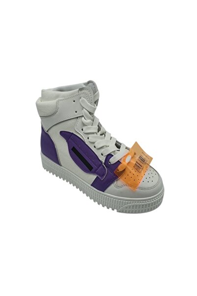 FASHION Women's sneakers, 36 imitation leather, textile material, Purple/White