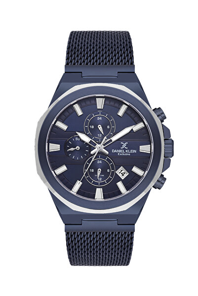 Daniel Klein ساعة رجالية حصرية بسوار شبكي أزرق داكن DK.1.14234-4