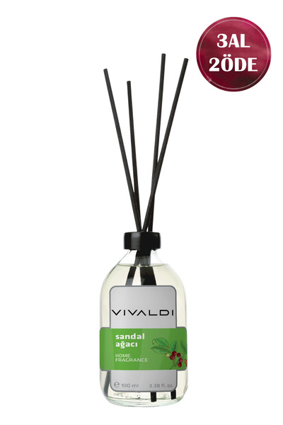 Vivaldi Home Sandal Ağacı Çubuklu Oda Kokusu 100 ml ,Doğal ve Kalıcı Koku, Ev...
