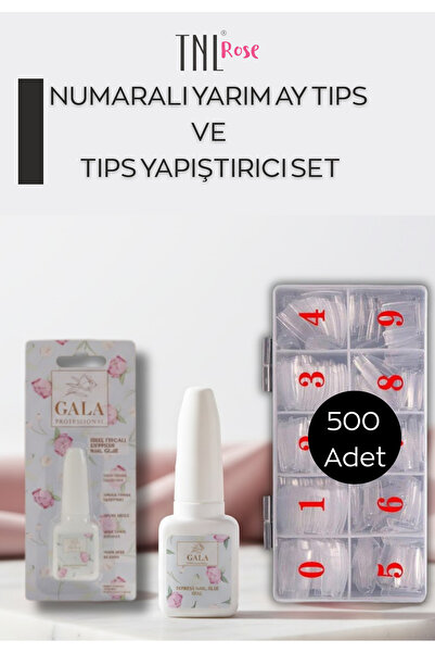 GALA Professional Tnl Rose Yarım Ay Tips Ve Tips Yapıştırıcı 2’li Set!