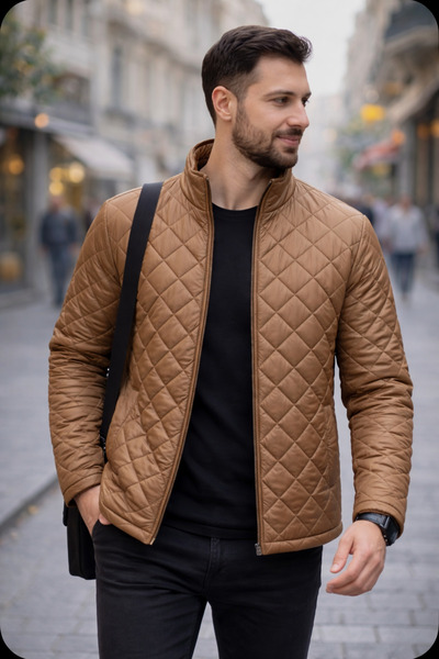 couis Quilted Lining, Fleece Inner Pocket, Slim Fit