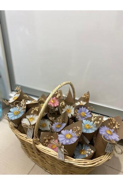 Genel Markalar Kişiye Özel Düğün|nişan|söz Hediyelik Papatya Buket renkli mum...