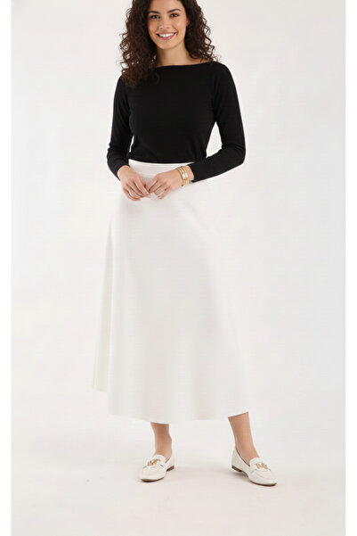 MAİMODA Women's Suede Maxi Flared Skirt