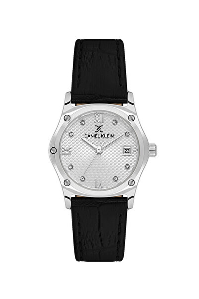 Daniel Klein ساعة جلدية سوداء فاخرة للنساء DK.1.14270-1