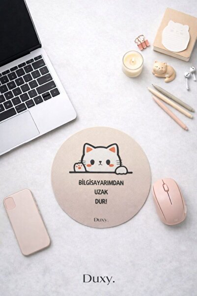 Duxy Espirili Kauçuk Mouse Pad, 19 cm, Kaymaz Taban, Ev Ofis Oyun için Rahat ...