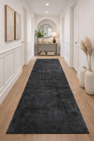KEVLİNE Kevline Peluş Halı Yıkanabilir Kaymaz Taban Halı Puffy Peluş Halı Yolluk