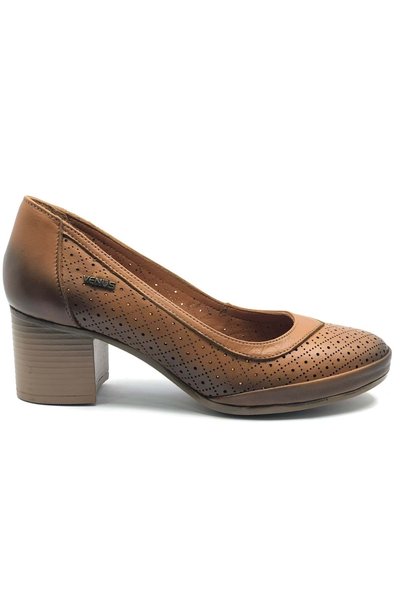 Venüs Alba Genuine Leather Comfort Orthopedic Women's Classic Heeled Shoes Taba