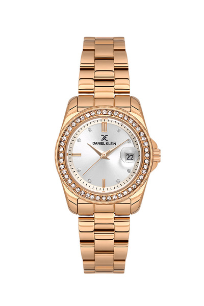 Daniel Klein ساعة نسائية فاخرة من الفولاذ المقاوم للصدأ بلون الذهب الوردي DK....