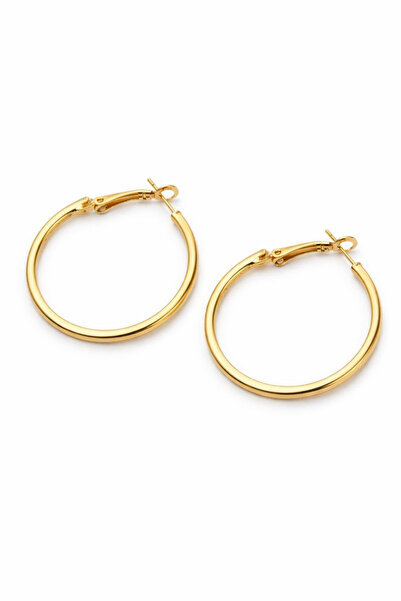 Leo'Stone أقراط نسائية فاخرة من الفولاذ بتصميم حلقة مربعة 4 سم