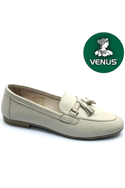 Venüs حذاء باليرينا نسائي من الجلد الطبيعي من ليندر باللون البيج