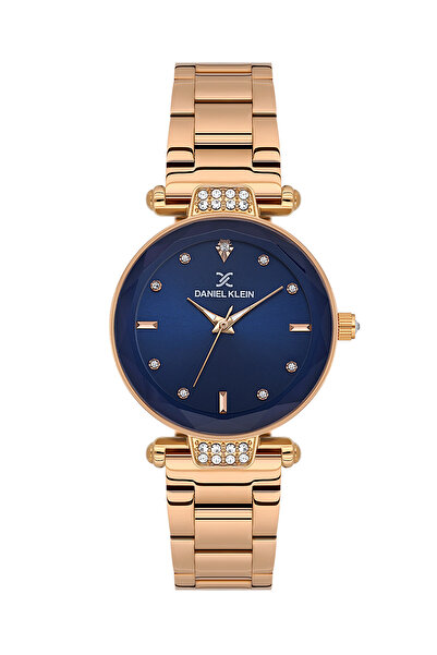 Daniel Klein ساعة نسائية فاخرة من الفولاذ المقاوم للصدأ بلون الذهب الوردي DK....