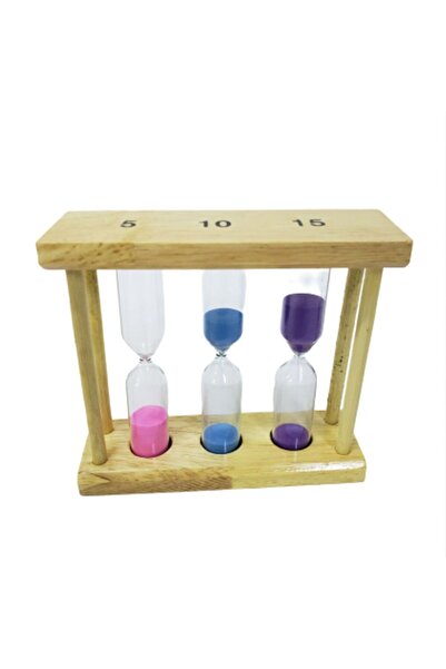 Skygo 3'lü Ahşap 5-10-15 Dk Kum Saati