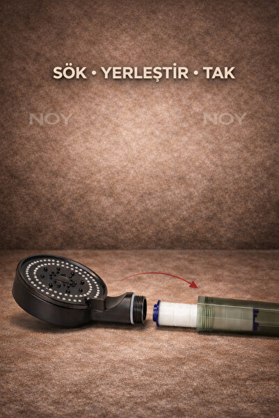 NOY Filtreli Duş Başlığı 5 Yedek Filtre | Su Arıtmalı, Klor Ve Kireç Önleyici, Yüksek Basınçlı