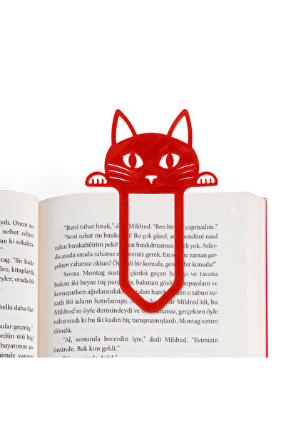 BCOVERART Kitap Ayracı Pisicik-Kırmızı