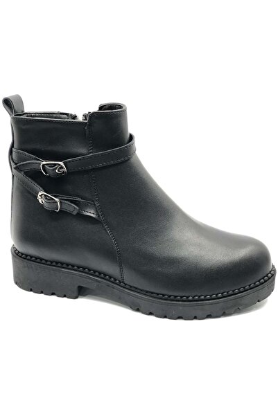 Kocamanlar Ayakkabı Ayakdaş 2012 Flat Thick Sole Women's Boots Black