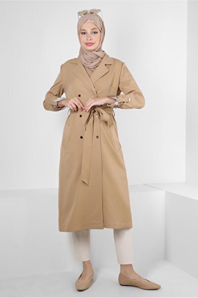 Alvina Trenci cu guler dublu cu brâu 10713