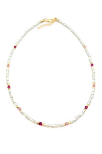 sedustore قلادة من اللؤلؤ الملون - فوشيا