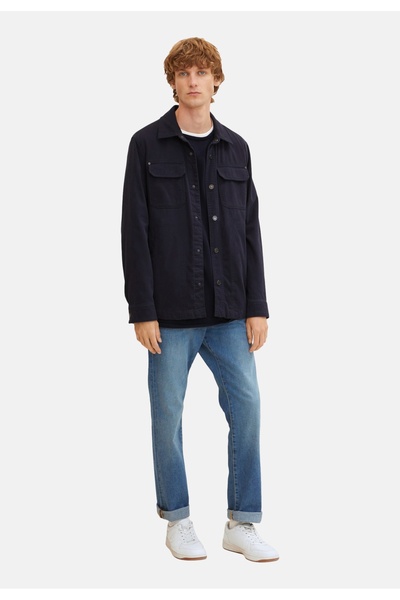 Tom Tailor Hose Marvin Straight Jeans im Five-Pocket-Design mit Label Patch