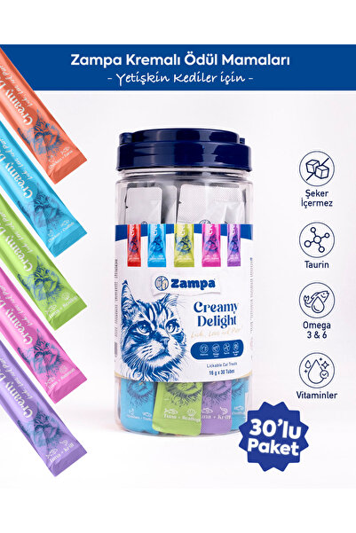 Zampa Creamy Delight Kedi Krema Ödül Maması 30'lu (16g x 30)