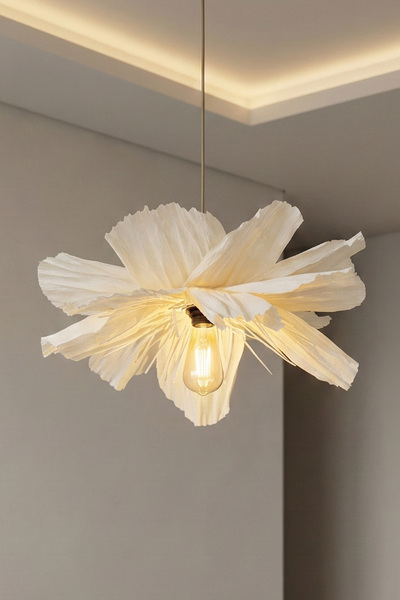 Maison Avf İtalyan Krapon Kağıt Krem Flora El Yapımı Sarkıt Avize