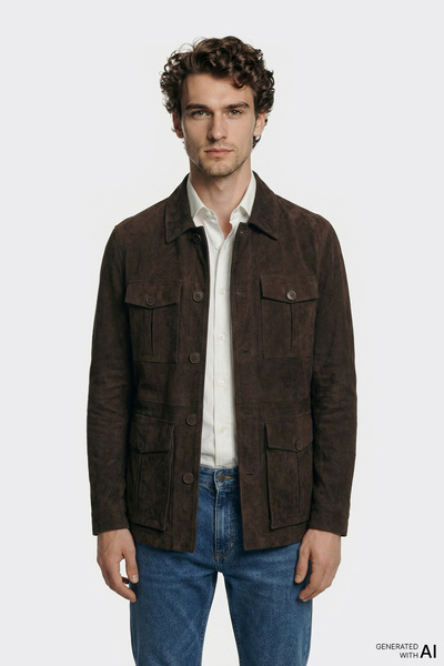 Elle Shoes Kahve Deri Erkek Ceket