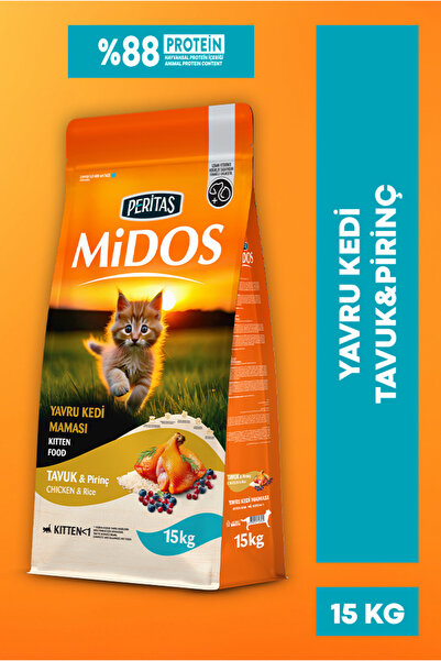 PERİTAS Midos Tavuklu Yavru Kedi Maması - Sağlıklı Büyüme 15kg