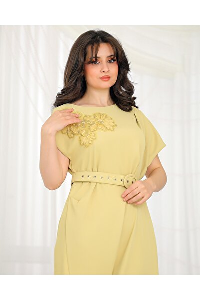 Opera Fashion Elegant crepe Eid dress with hand-patterned design on the bodice