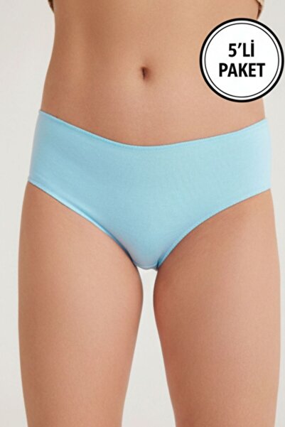 Dennis Denise Συσκευασία 5 τεμαχίων Τυρκουάζ ψηλόμεσο βαμβακερό γυναικείο εσώ...