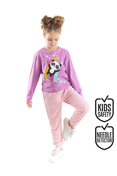 Denokids Set de tricou și pantaloni pentru fetiță Rainbow Panda