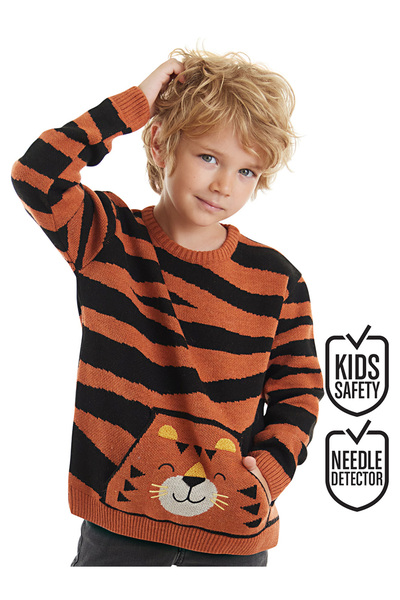 Denokids Pulover maro Tiger Boy