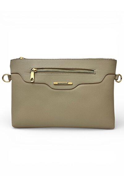 Sanmorris Beige Colored Faux Leather Women's Portfolio - Adjustable Crossbody...