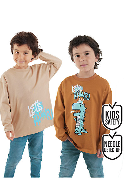 Denokids Tricou pentru băieți Let's Rawr, pachet de 2