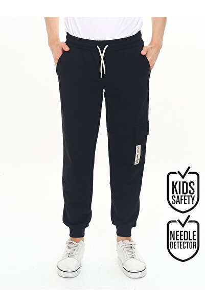 Denokids Boy's Black Pocket Sweatpants