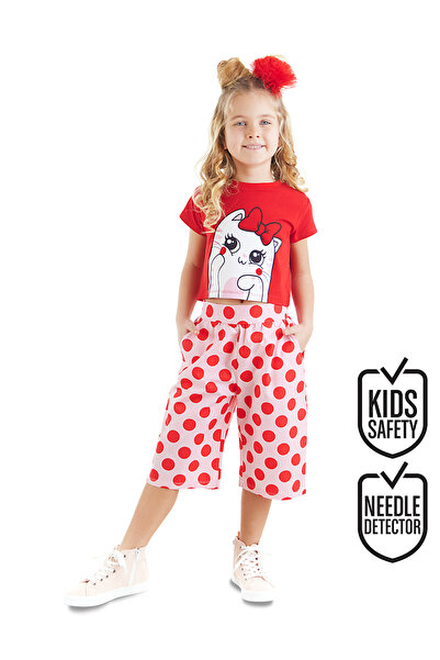 Denokids Комплект къси шорти Capri за момичета Ponçik Cat