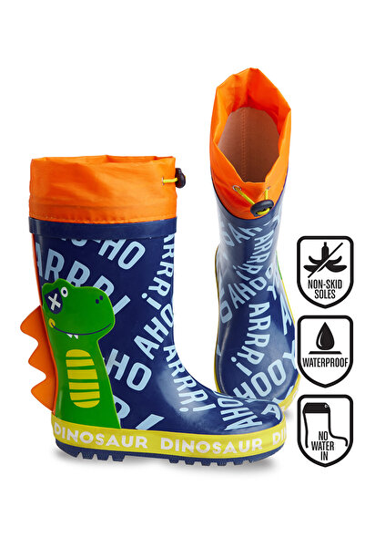 Denokids Boy's Dinosaur Colorful Elastic Rain Boots
